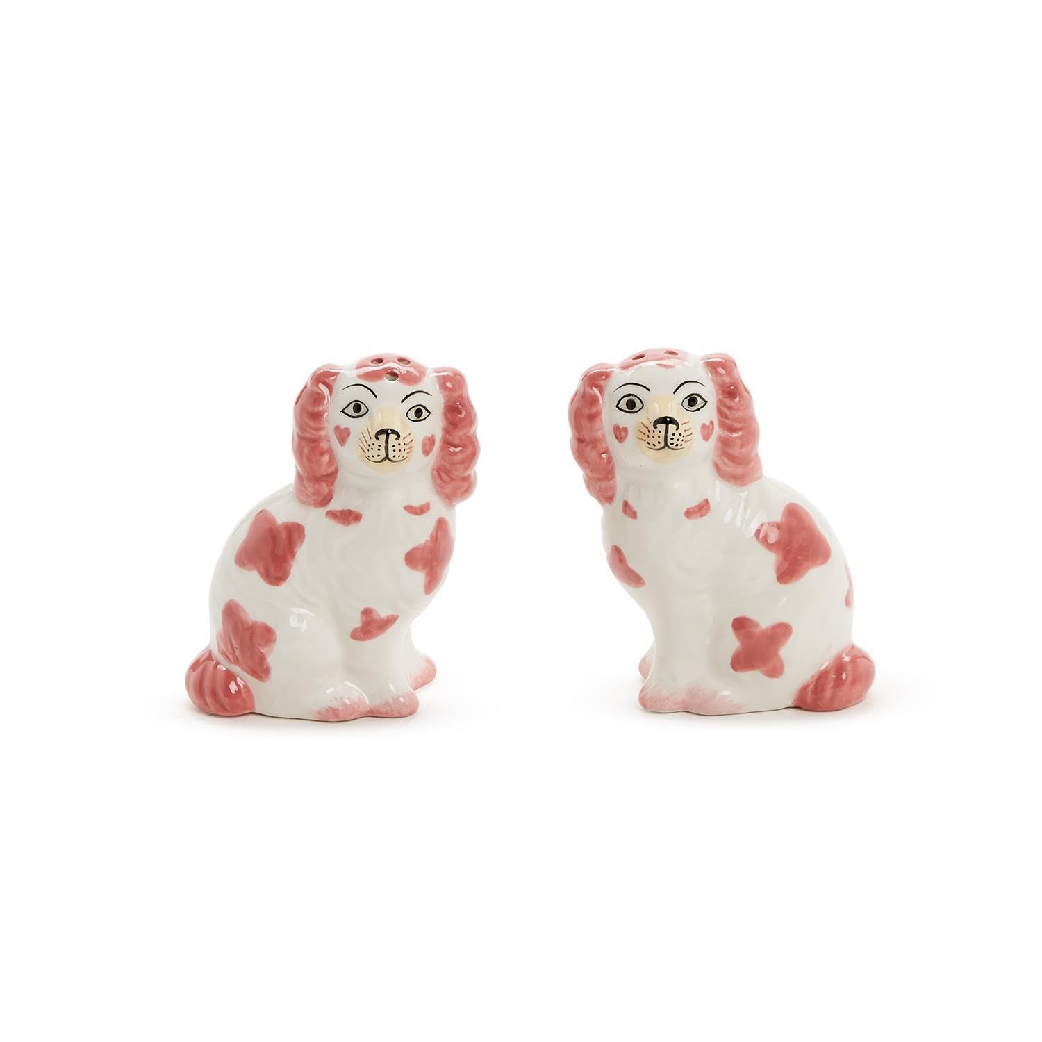 Two's Company set de sal y pimienta Staffordshire, cerámica pintada a mano para mesa elegante.