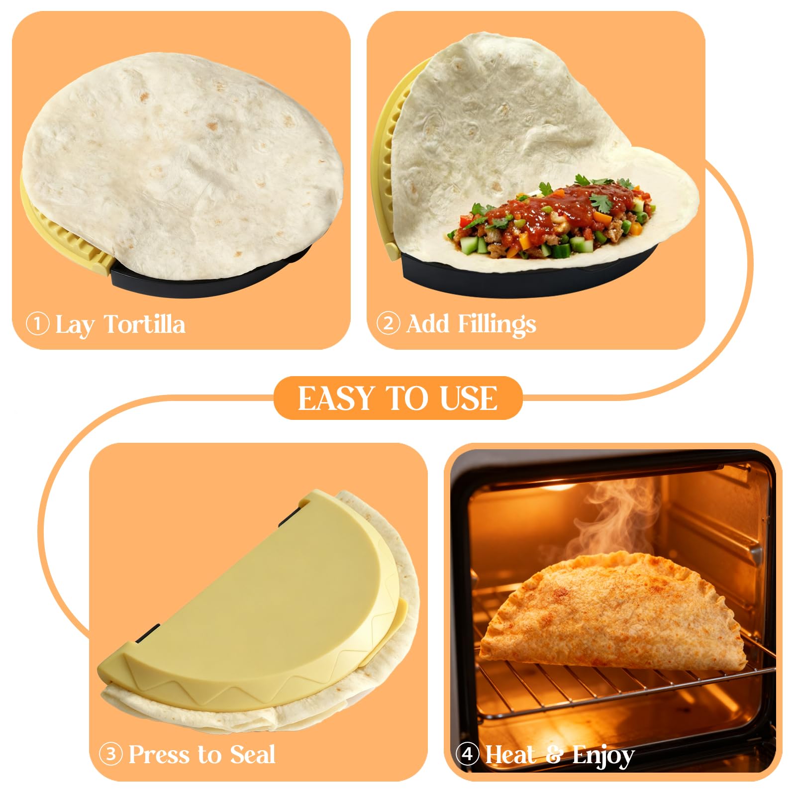 Twostubir Prensa Tortilla para quesadillas, acabado suave para desmolde cómodo