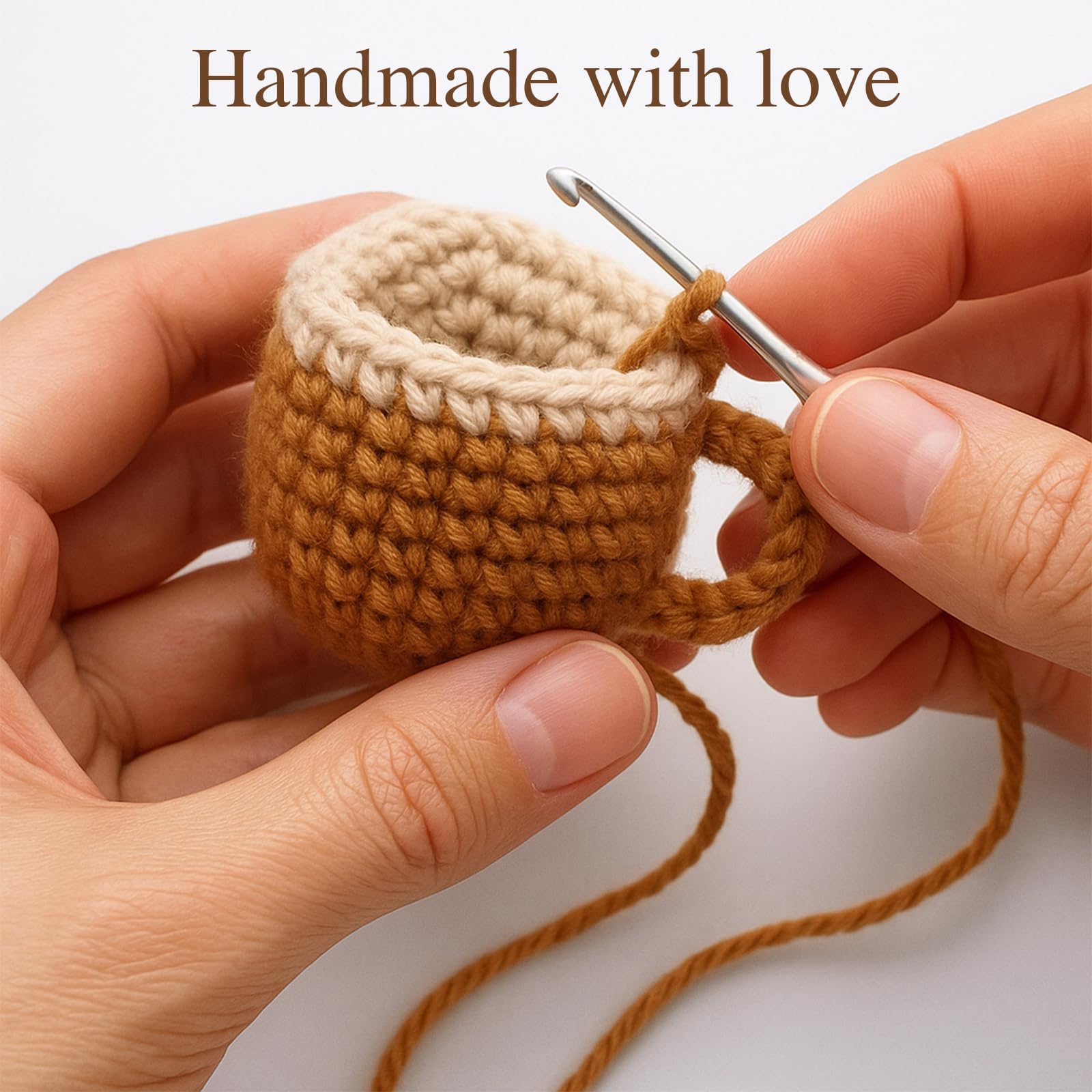 TWPER figura amigurumi café, detalle divertido para pareja o amigo