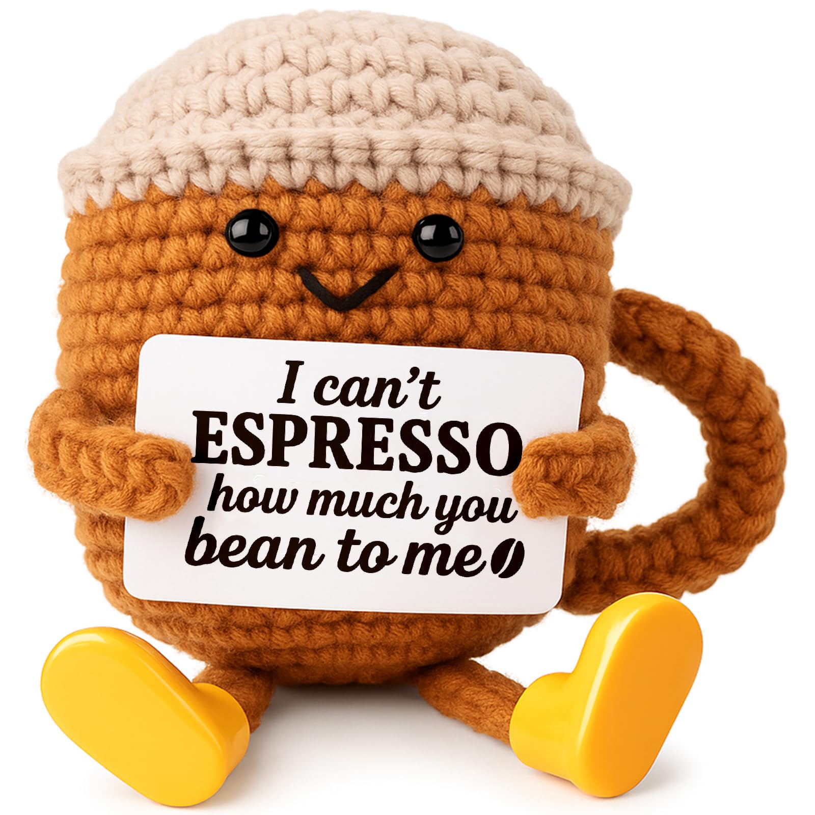 TWPER taza de café crochet para escritorio, perfecta decoración artesanal para tu espacio