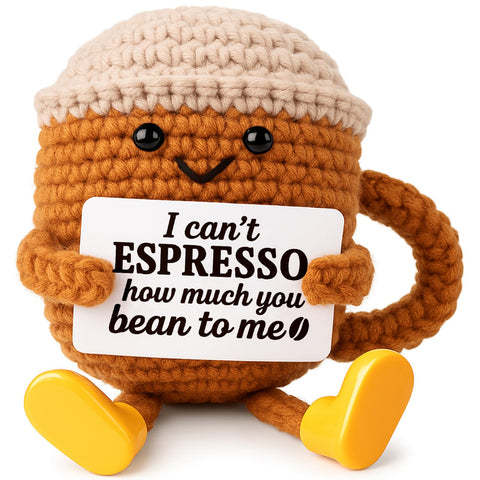 TWPER taza de café crochet para escritorio, perfecta decoración artesanal para tu espacio