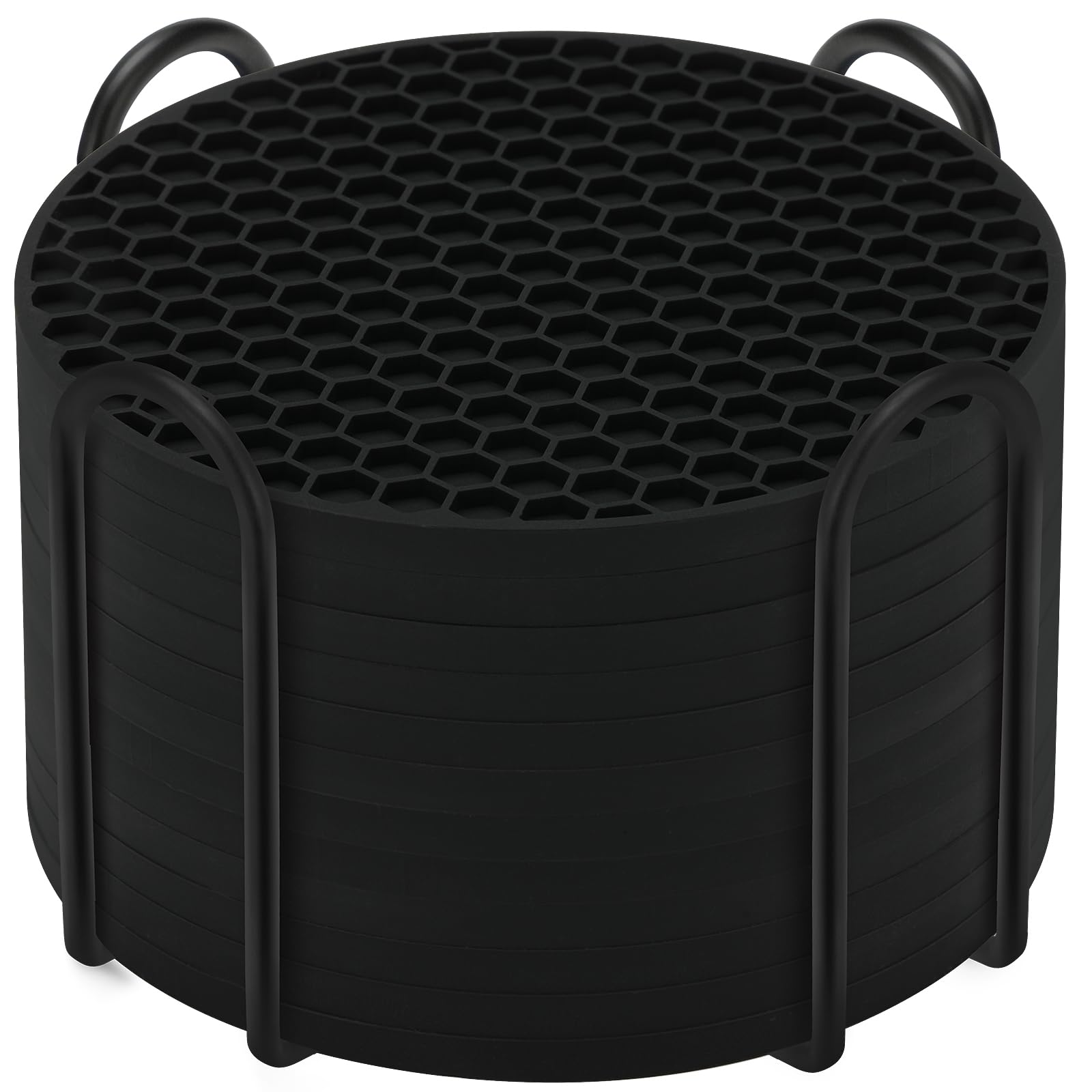 Posavasos de silicona TWTLi, conjunto de 12 con porta, protegen la mesa.