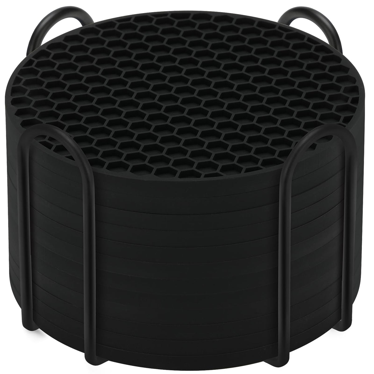 Posavasos de silicona TWTLi, conjunto de 12 con porta, protegen la mesa.