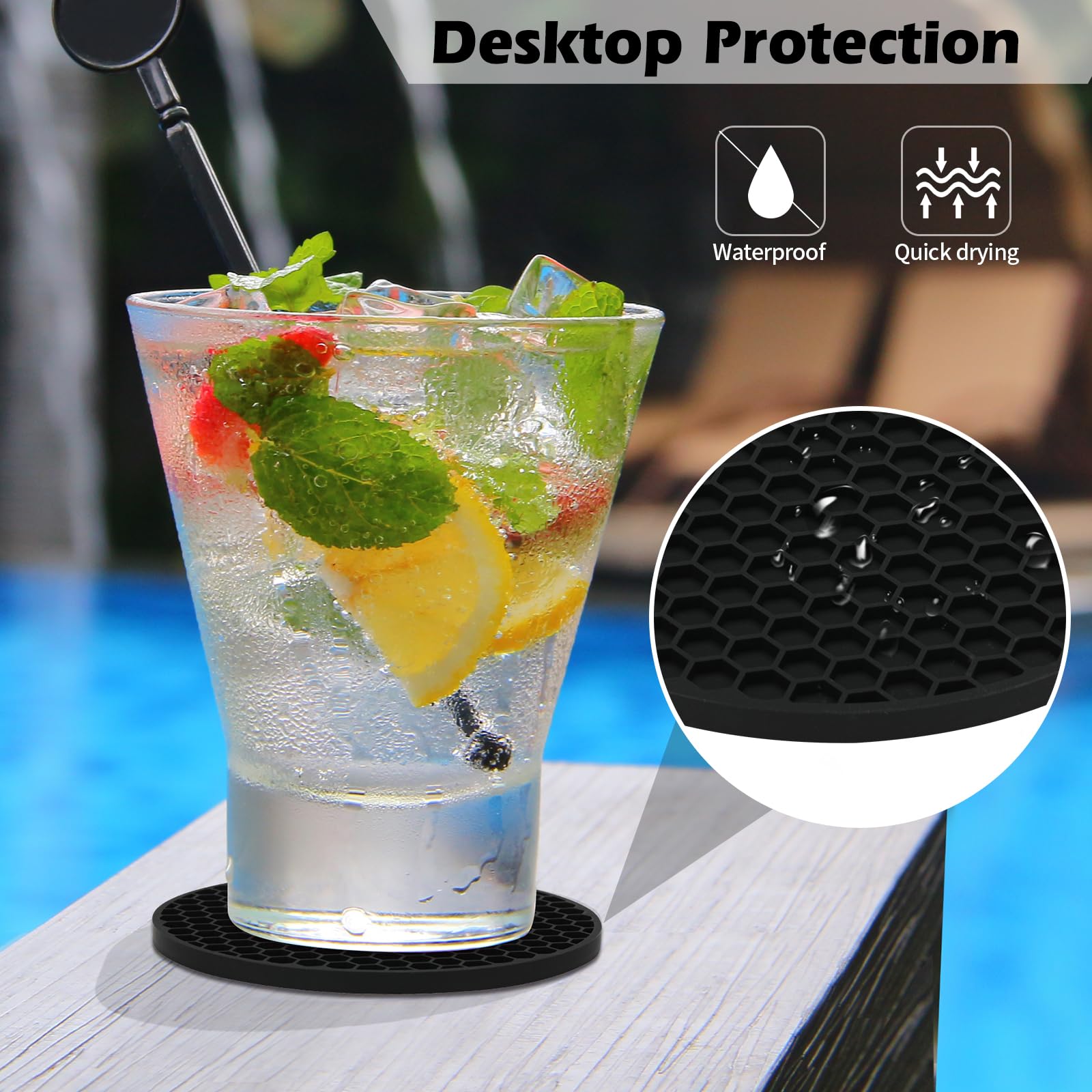 Posavasos de silicona TWTLi resisten calor intenso.