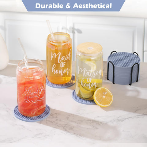 TWTLi posavasos fáciles de limpiar y apilables para organizar la mesa.
