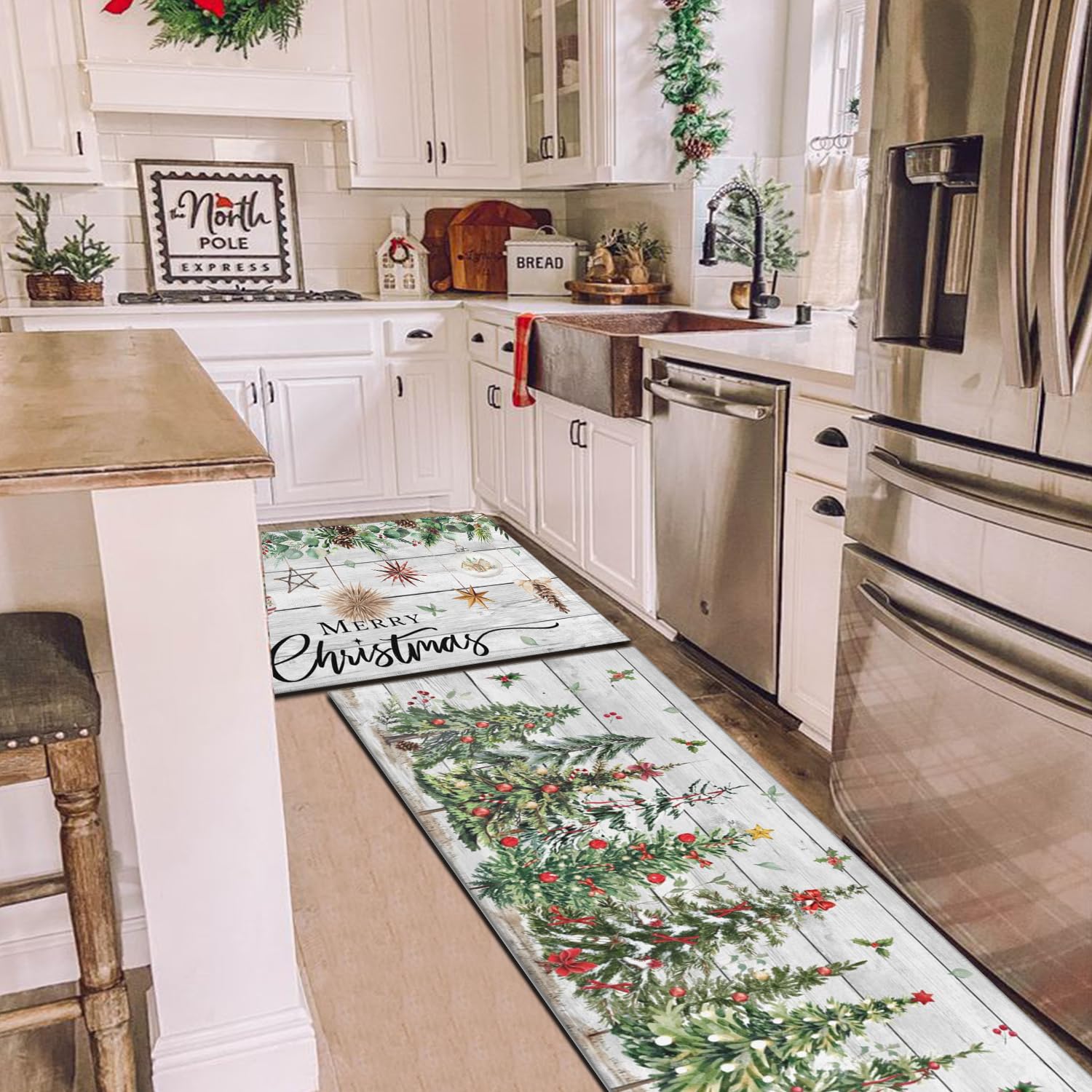 Twyt Decor alfombra de cocina con grano de madera, adecuada para espacios de 30 pulgadas.