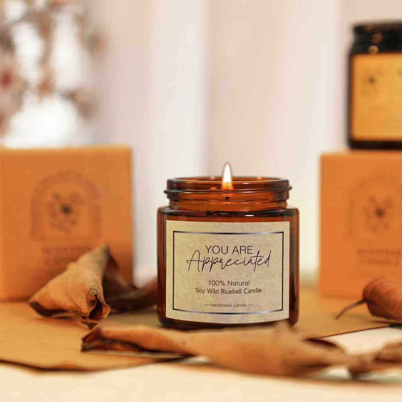 TXBOSWF vela perfumada de campanilla azul, aroma suave para ambientes cálidos.