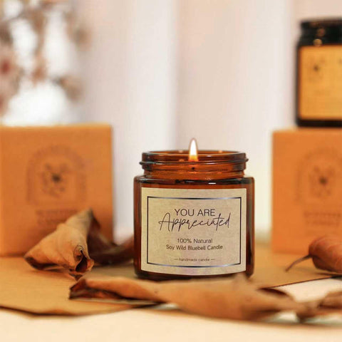 TXBOSWF vela perfumada de campanilla azul, aroma suave para ambientes cálidos.
