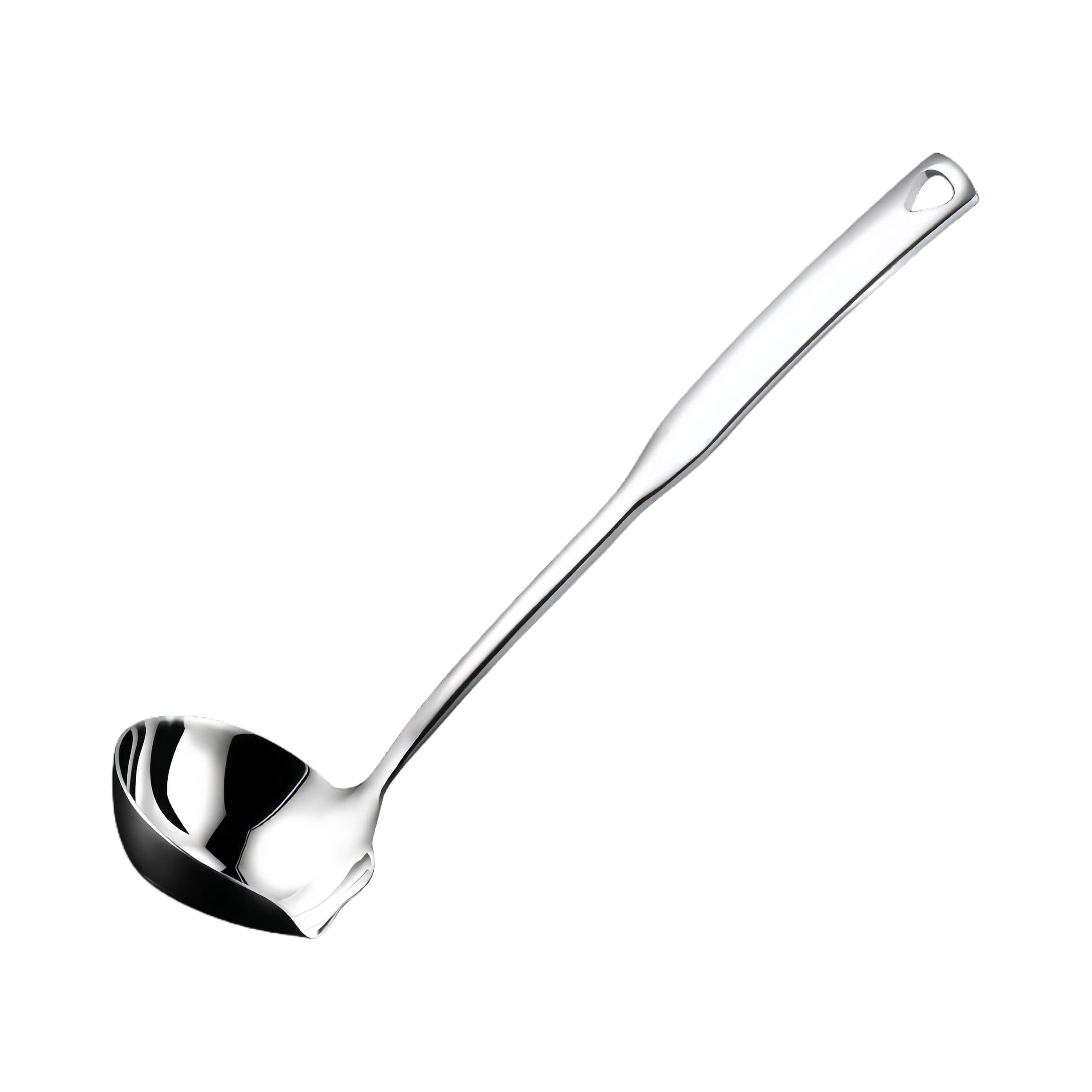 Cucharón Txhlyx con vertidor de acero 304 para servir caldos con precisión.
