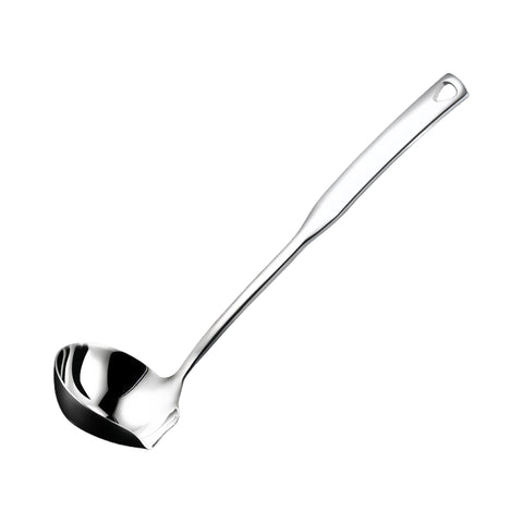 Cucharón Txhlyx con vertidor de acero 304 para servir caldos con precisión.