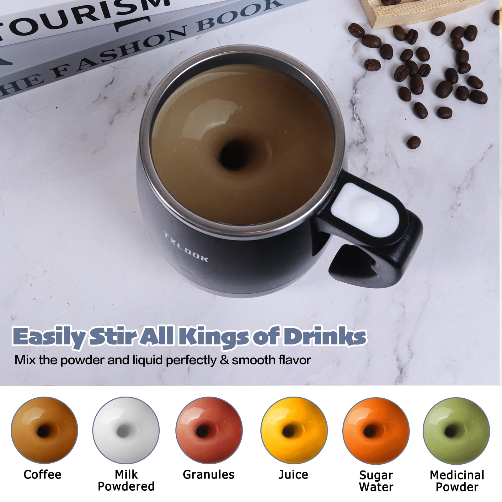 TXLOOK mezcla rápida y automática para bebidas sin grumos.