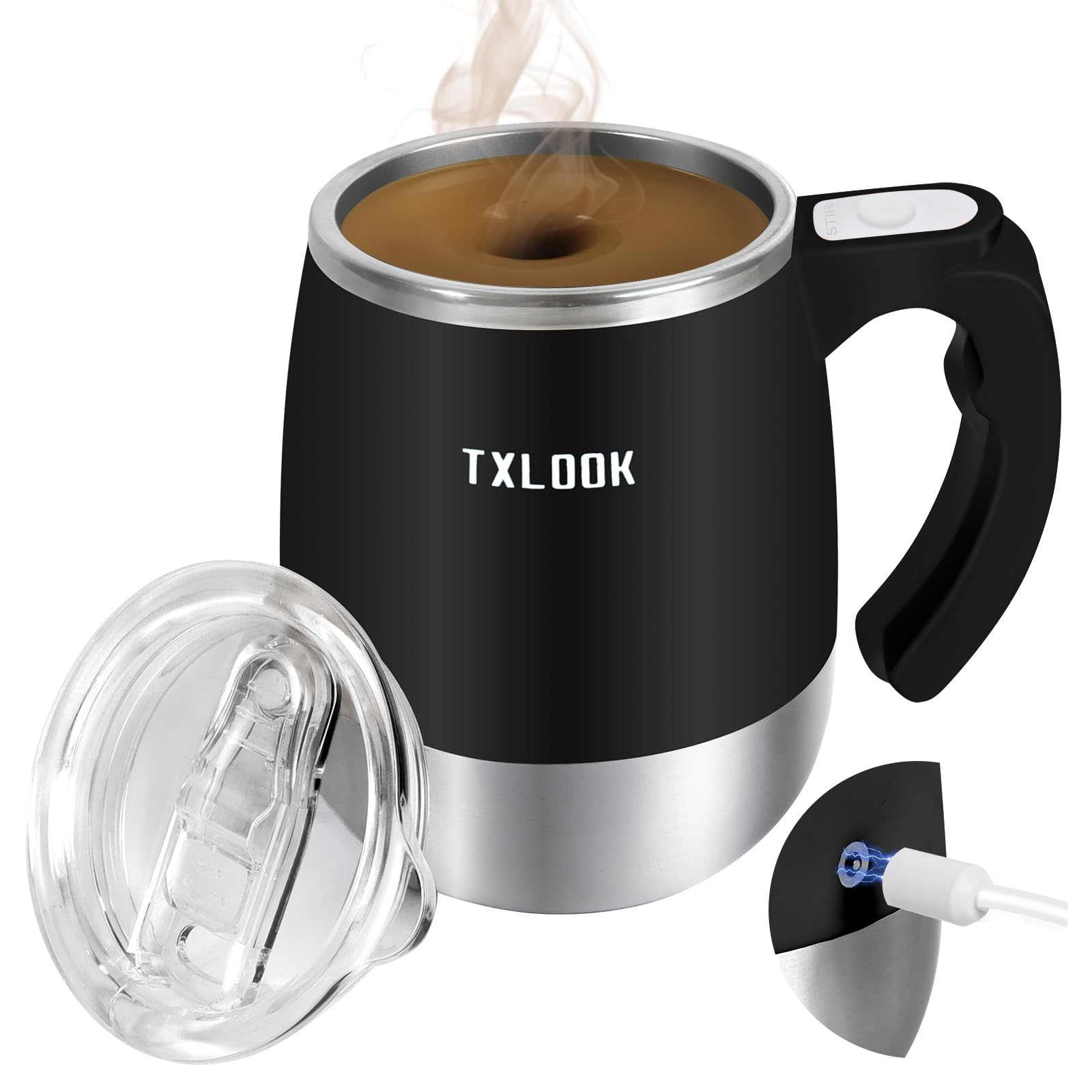 TXLOOK taza mezcla automática magnética para batir polvos y líquidos con comodidad.