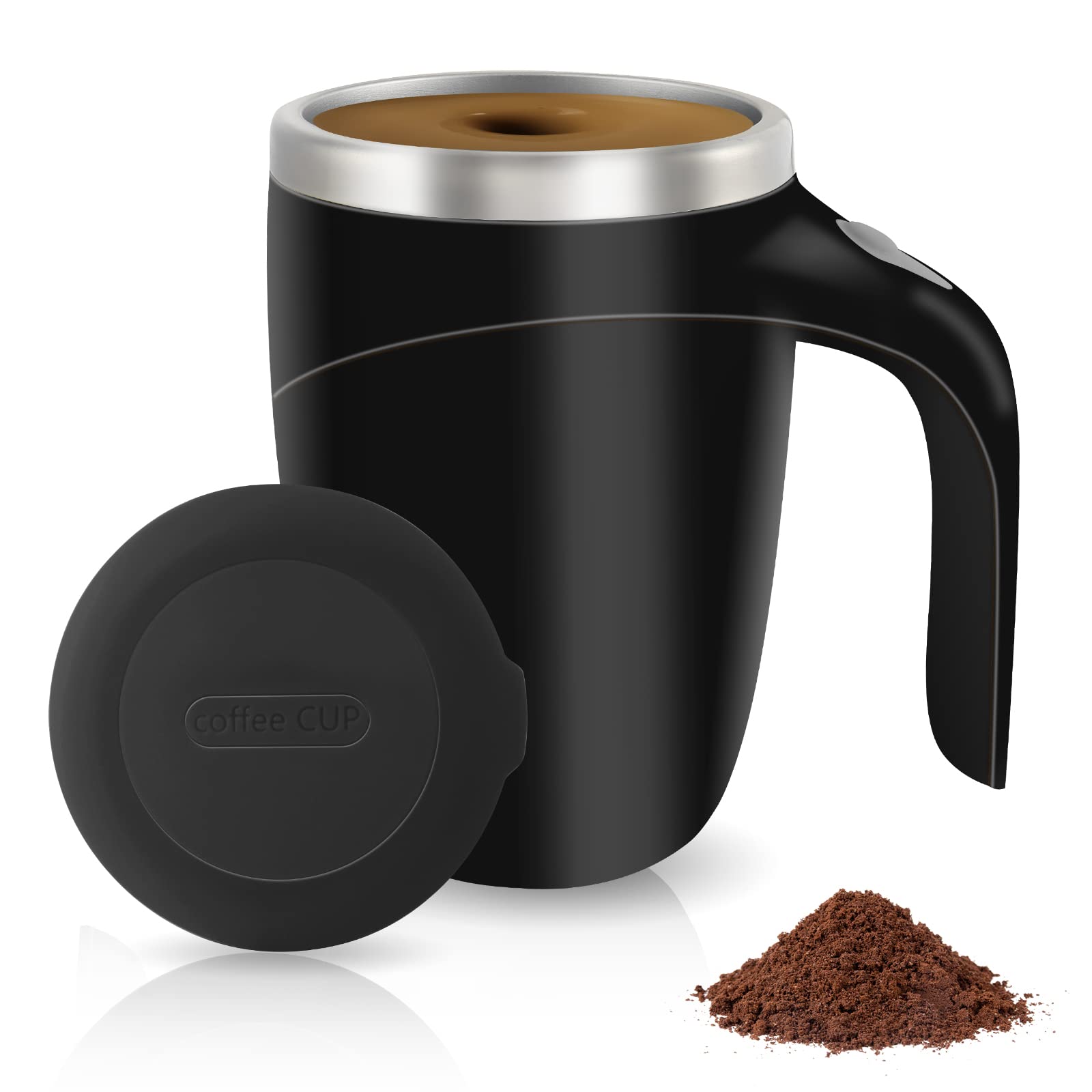 TXLOOK Taza mezcladora automática en acción, ideal para café y leche