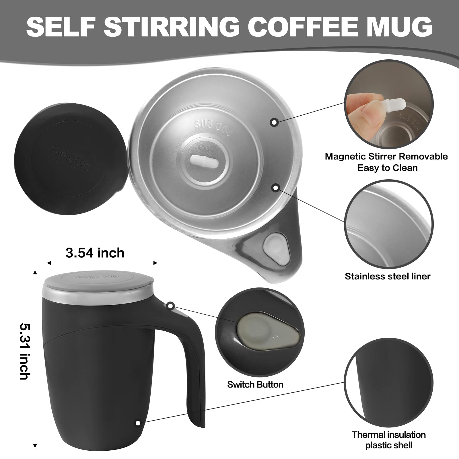 TXLOOK Taza uso casa oficina, perfecta para bebidas en cualquier lugar