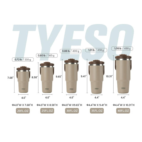 TYESO tumbler compatible con portavasos de coche y gimnasio