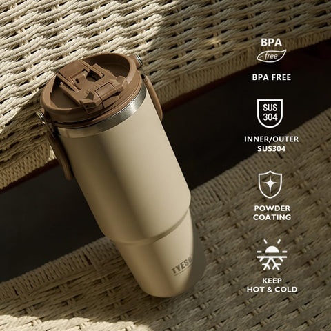 TYESO tumbler apto para lavavajillas, limpieza rápida y sencilla