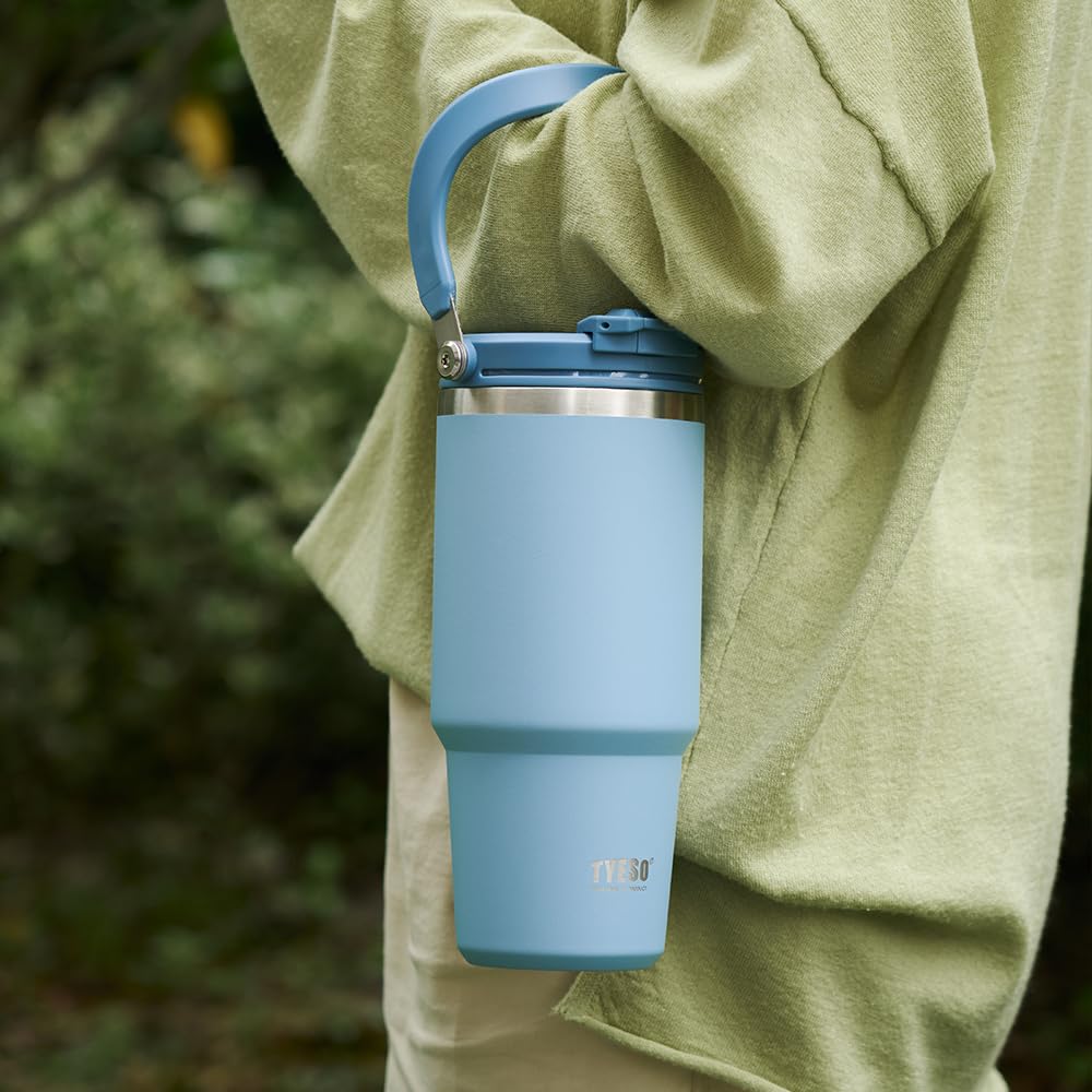 TYESO tumbler con sello anti fugas, seguro para bolso y mochila