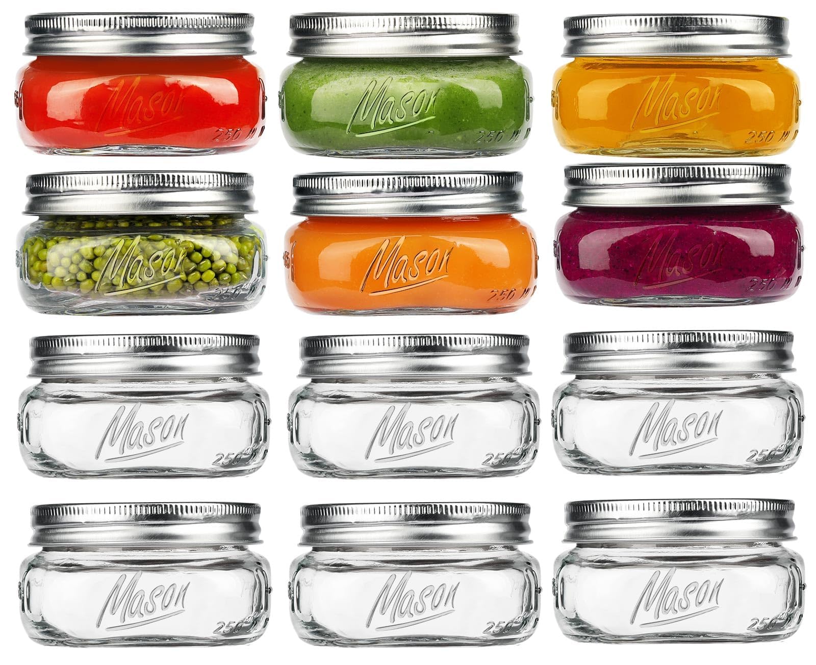 Tynatune frascos Mason 8oz claros para conservas y regalos