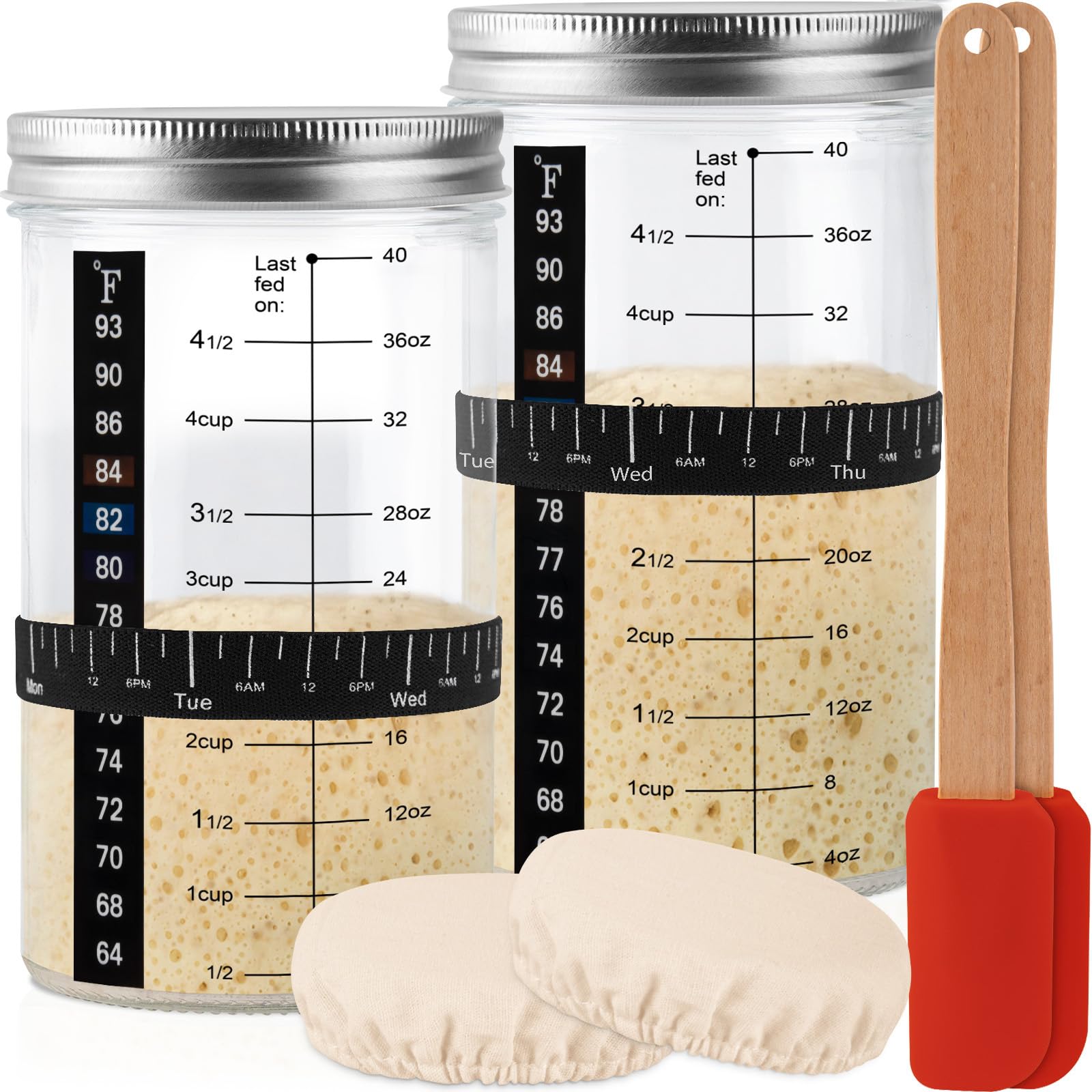 Tyniaide jarro de vidrio 40 oz para fermentación, ideal para varias hogazas.