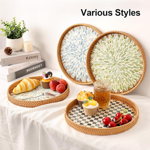 Bandeja decorativa Tynulox para mesa de centro con diseño ajedrez negro.