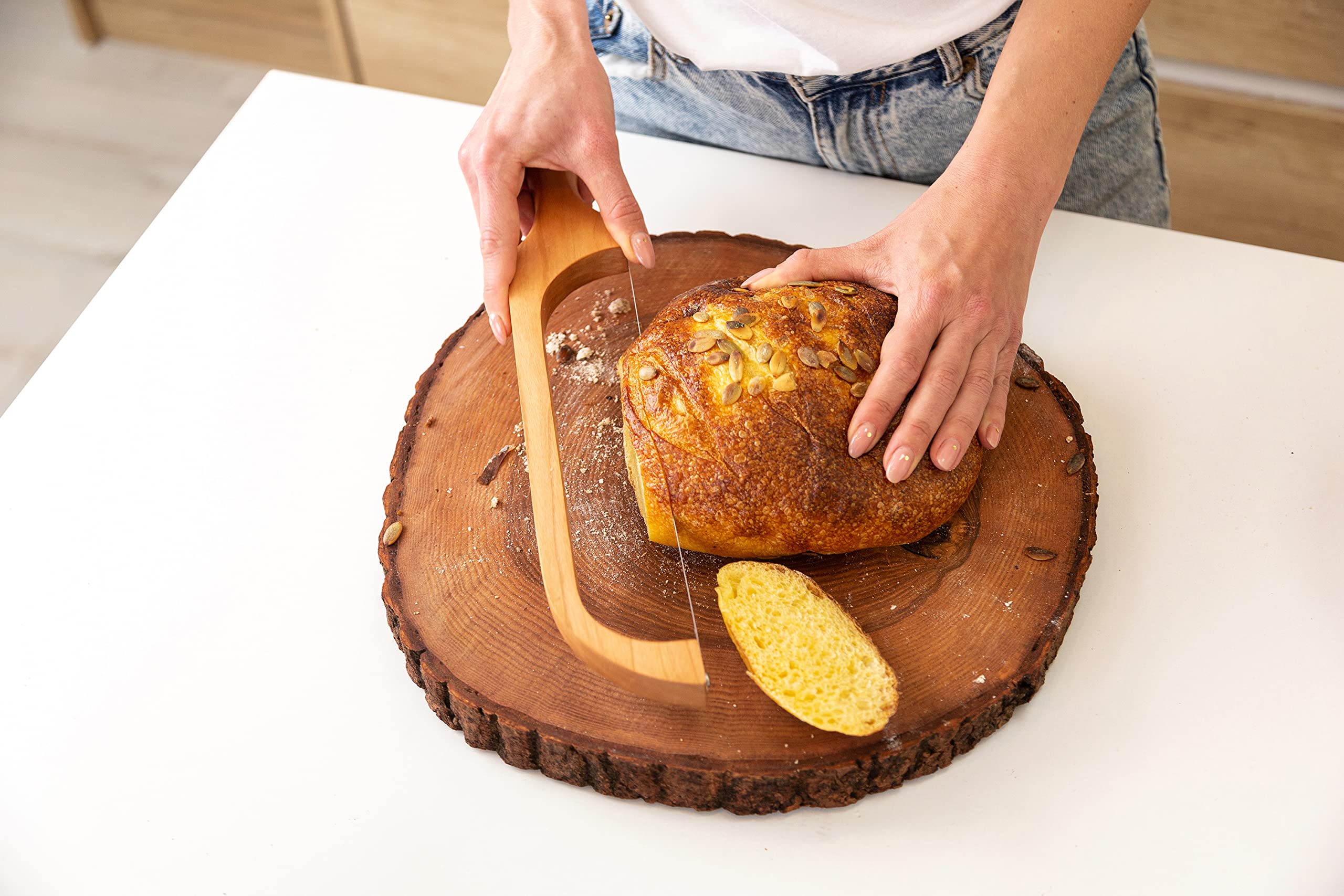 TYOARO cuchillo pan arco con corte fino para sándwiches y tostadas
