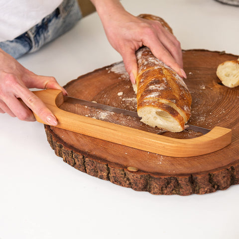 TYOARO cuchillo pan sercado para cortes uniformes en bagels y baguettes