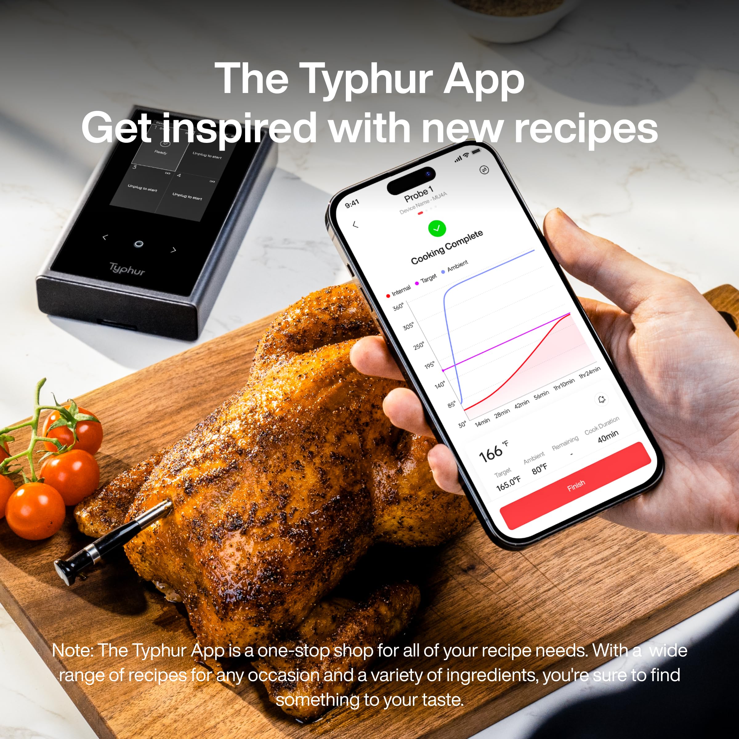 Typhur Sync app permite control remoto y alertas útiles.