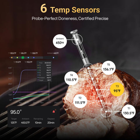 Typhur Sync Gen 2 display LCD grande facilita lectura durante la cocción.