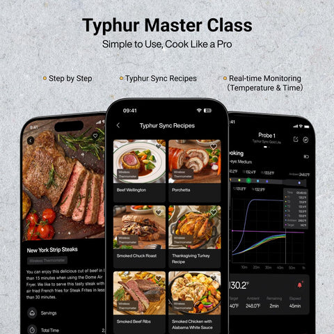 Typhur Sync Gen 2 estación inteligente para carga, conectividad y almacenamiento de sondas.