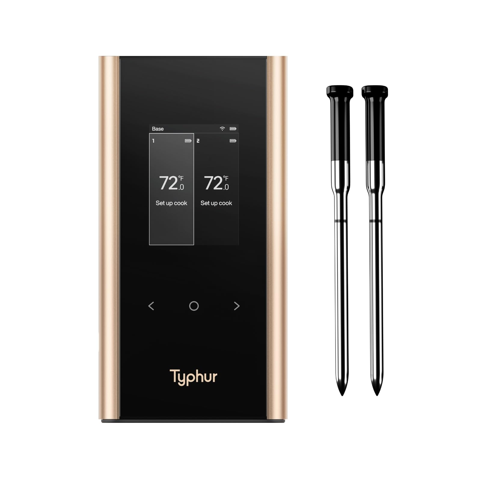Typhur Sync Gold: termómetro de carne en uso para control preciso.