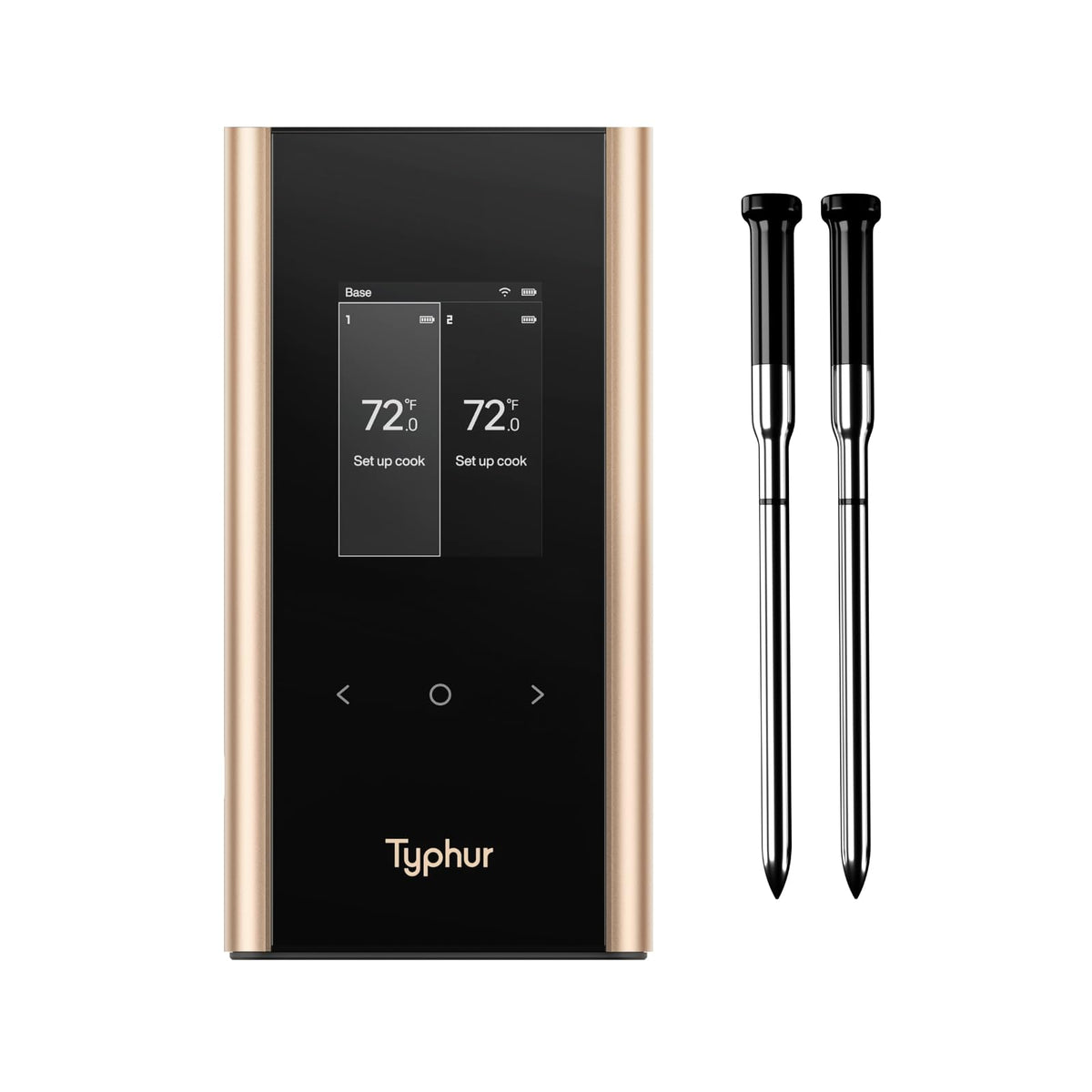 Typhur Sync Gold: termómetro de carne en uso para control preciso.