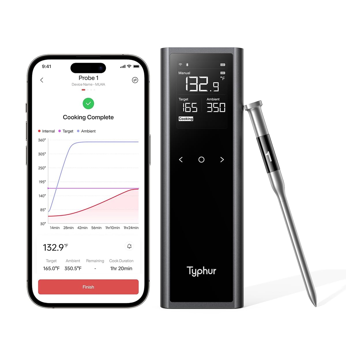 Termómetro inalámbrico Typhur Sync One Gen 2 con 6 sondas para control de cocción preciso