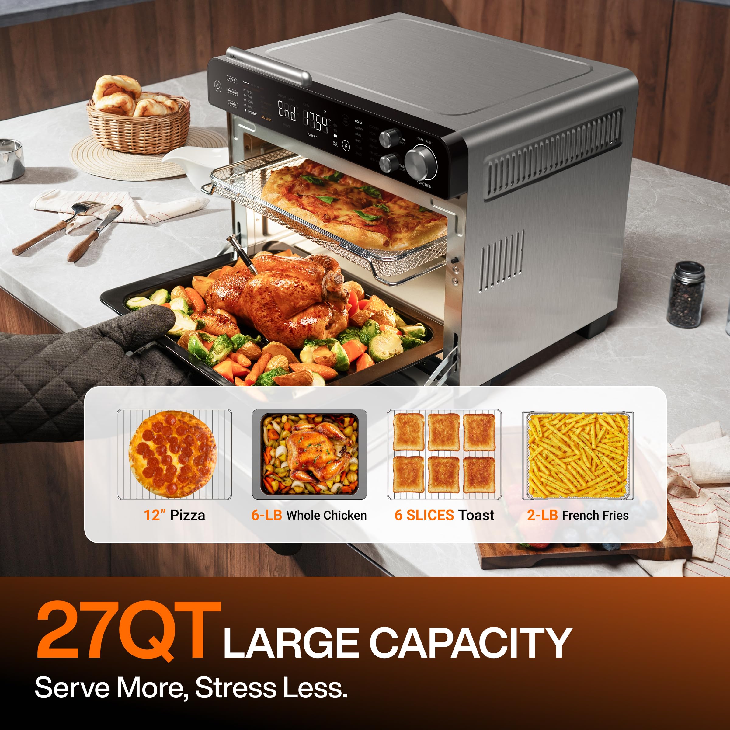 Typhur Sync Oven accesorios aptos para lavavajillas facilitan la limpieza.