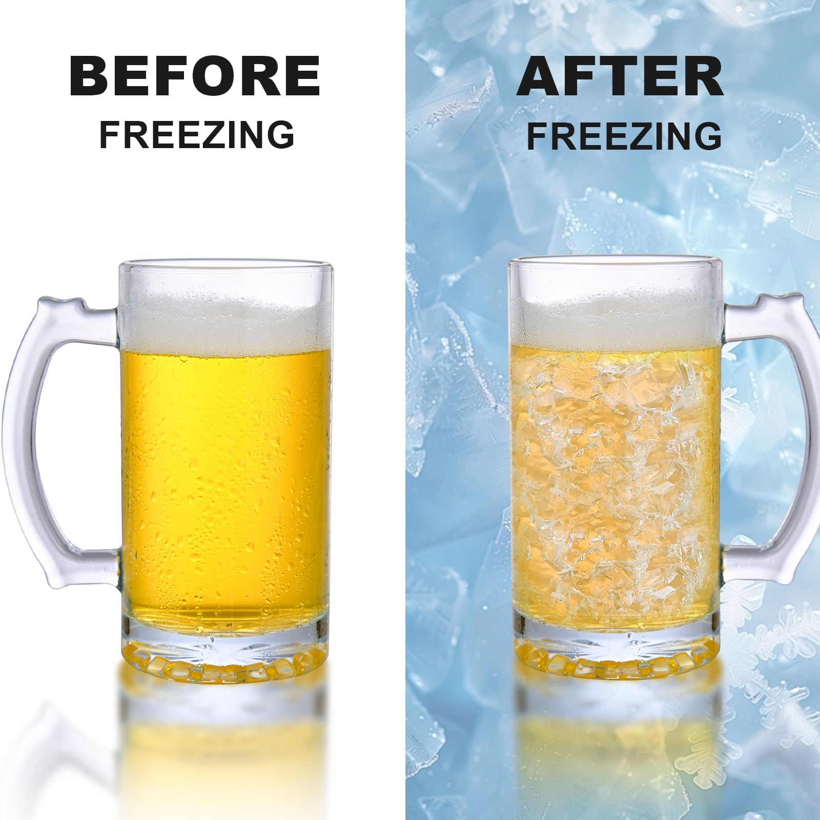 TYQG jarra de cerveza con diseño transparente para apreciar el color