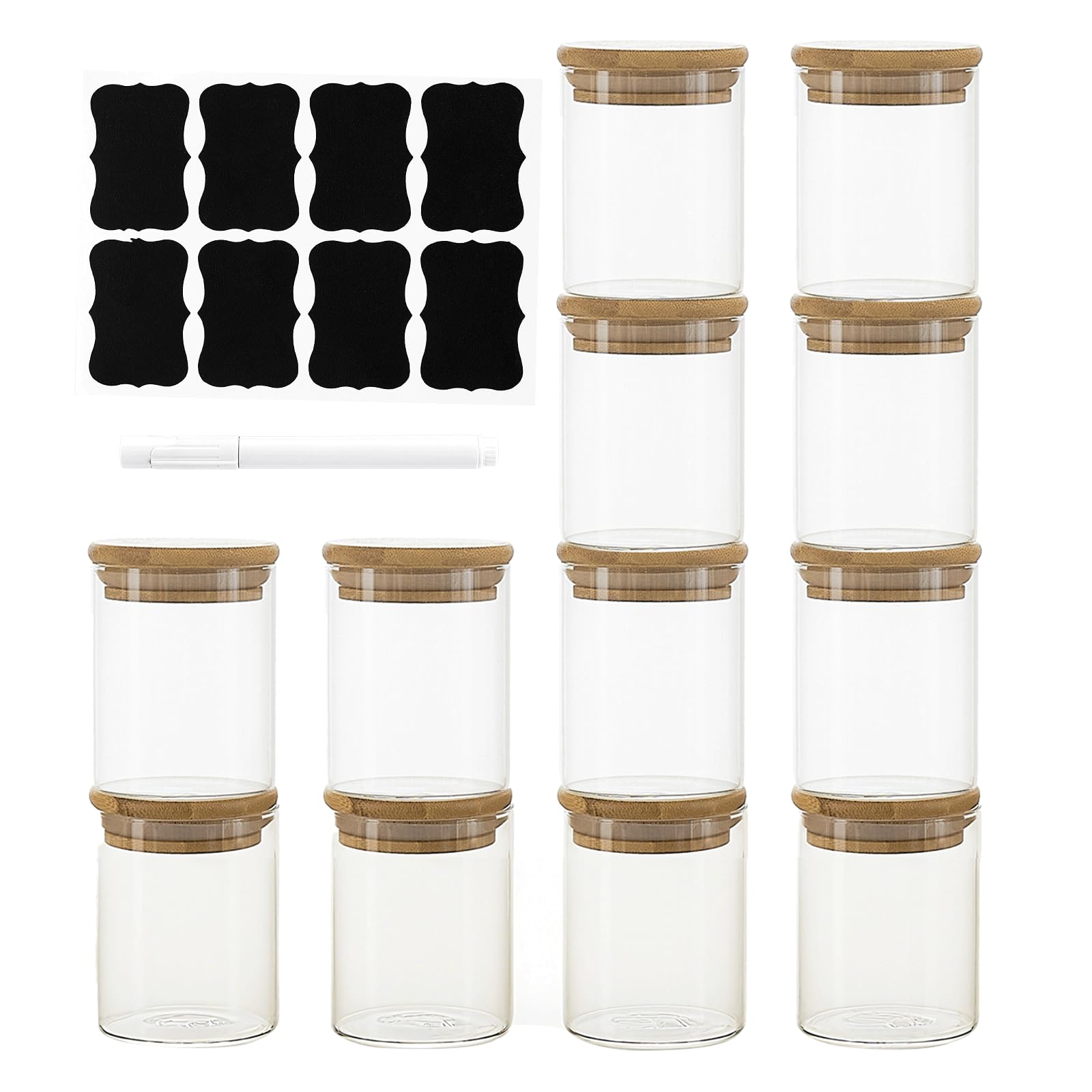 TYQG jarras de vidrio 8 oz con tapas herméticas para frescura diaria.