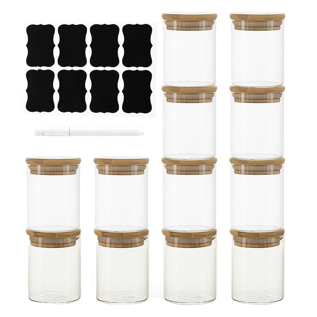 TYQG jarras de vidrio 8 oz con tapas herméticas para frescura diaria.