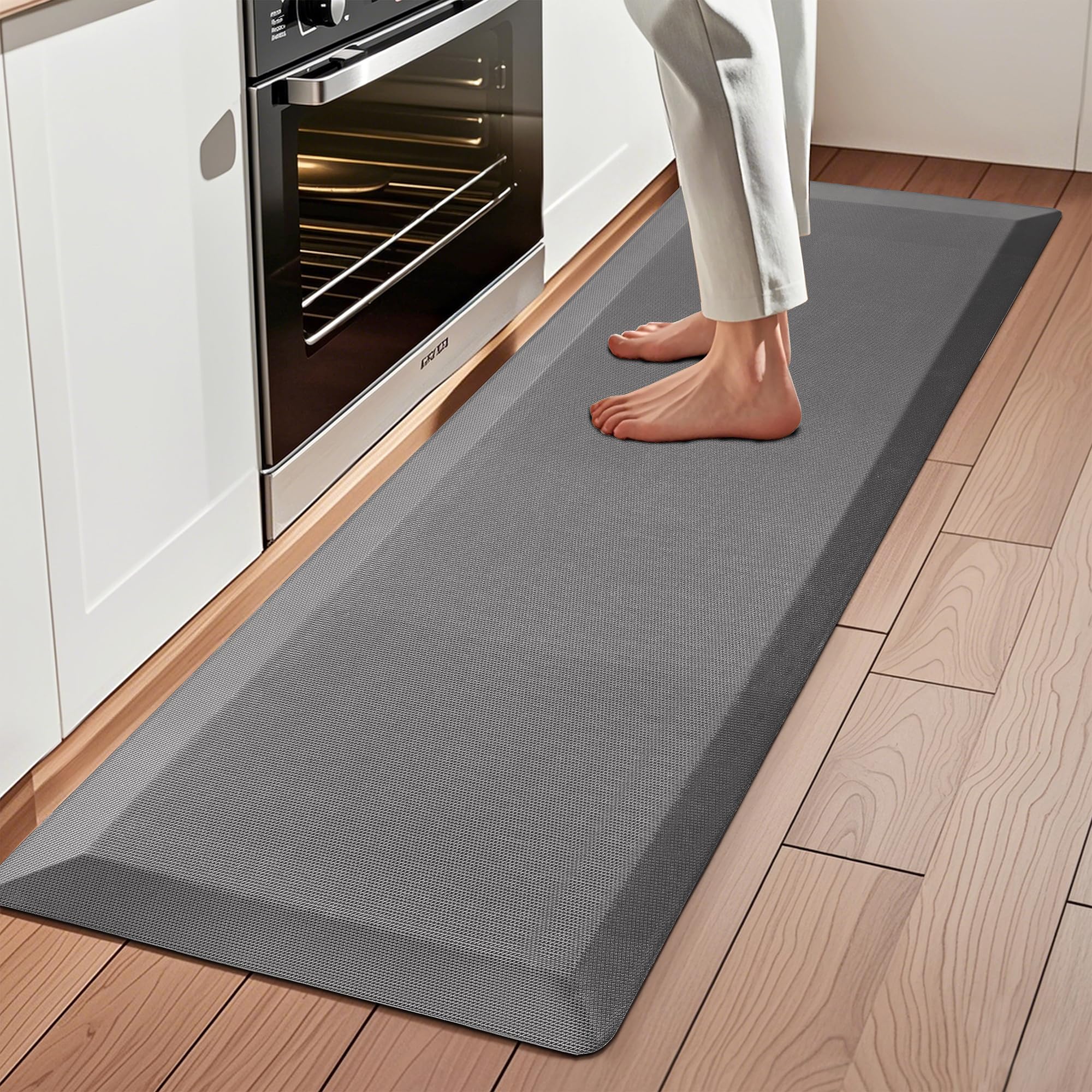Tyrot Alfombra antifatiga para cocina, vista frontal 20x48, ofrece apoyo cómodo al estar de pie.