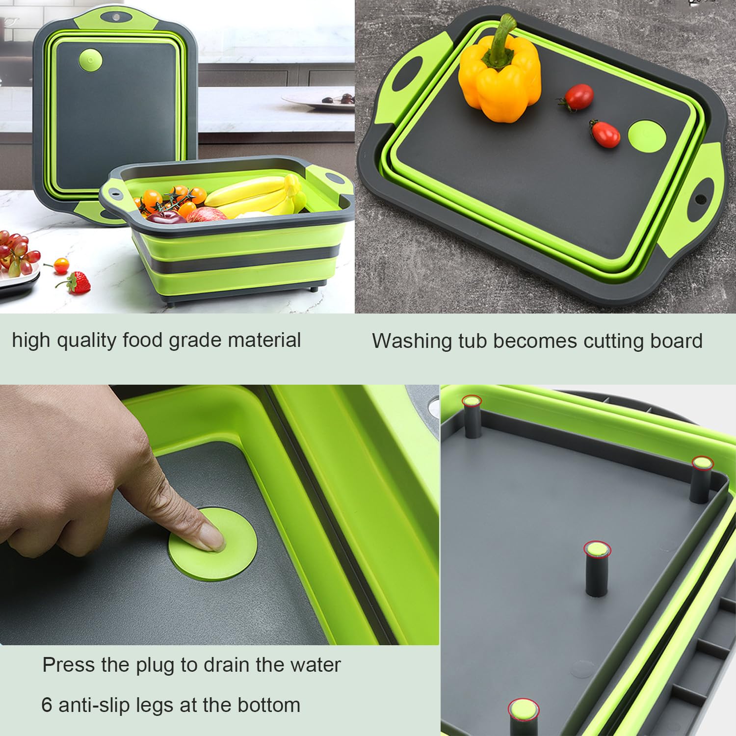TYSSELY tub de lavado plegable para camping, funciona como fregadero portátil.