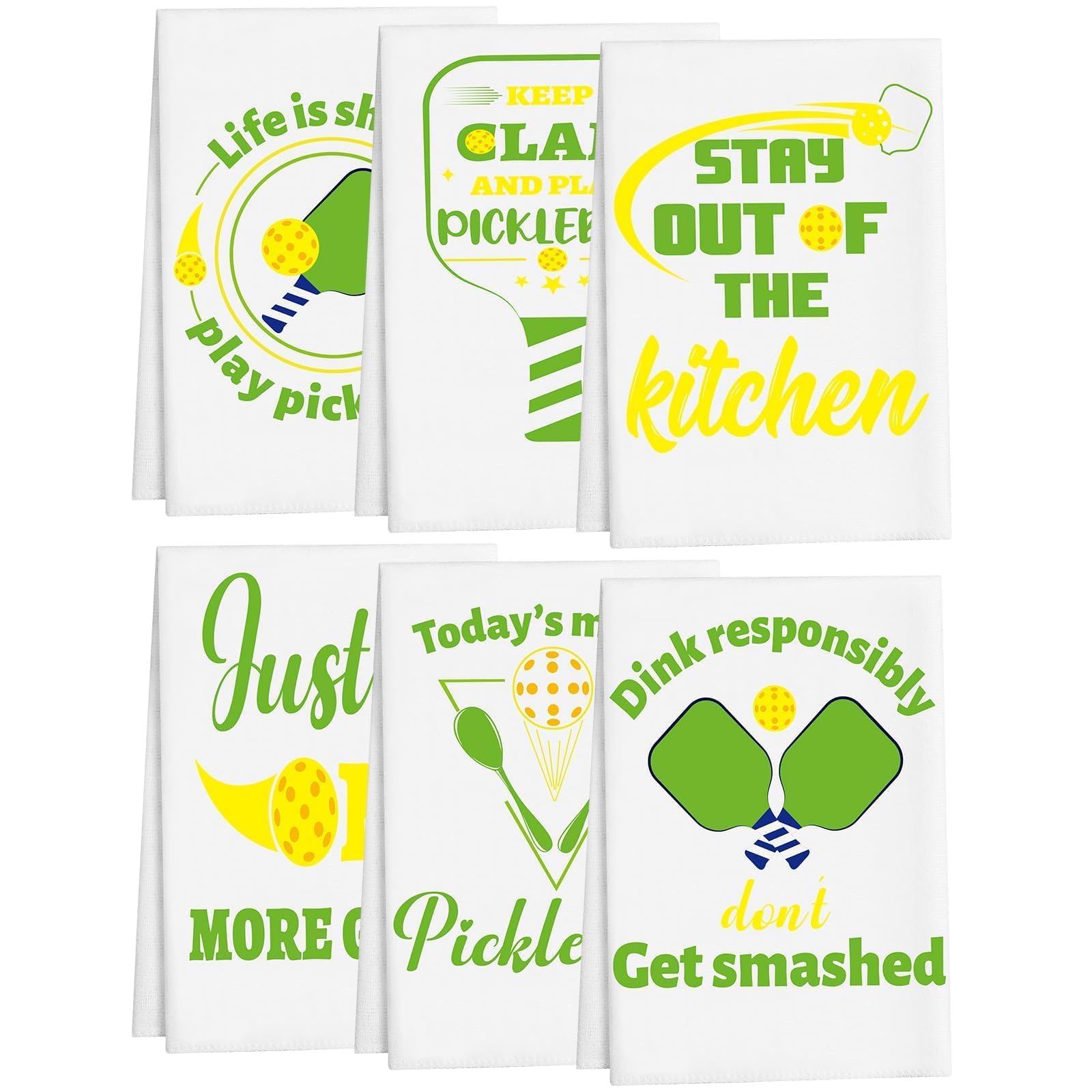 Toallas TYUUKL para cocina con diseño pickleball, útiles para secar platos.