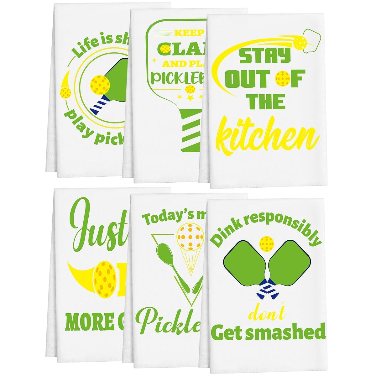 Toallas TYUUKL para cocina con diseño pickleball, útiles para secar platos.