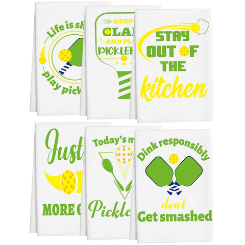 Toallas TYUUKL para cocina con diseño pickleball, útiles para secar platos.