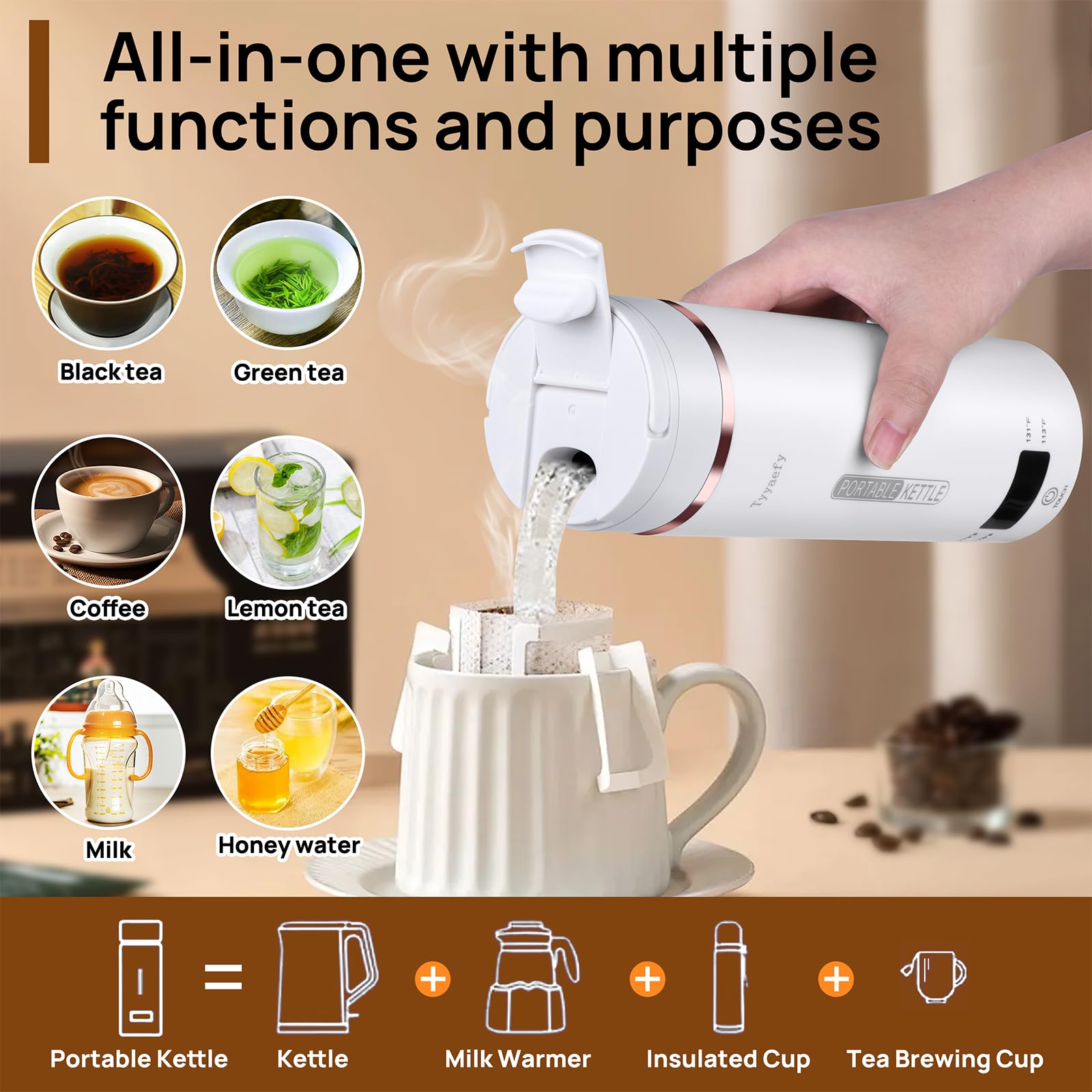 Tyyaefy: control de temperatura de cuatro ajustes para bebidas perfectas