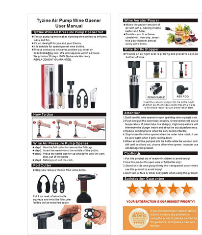 Tyzine kit de 4 piezas para abrir y servir vino