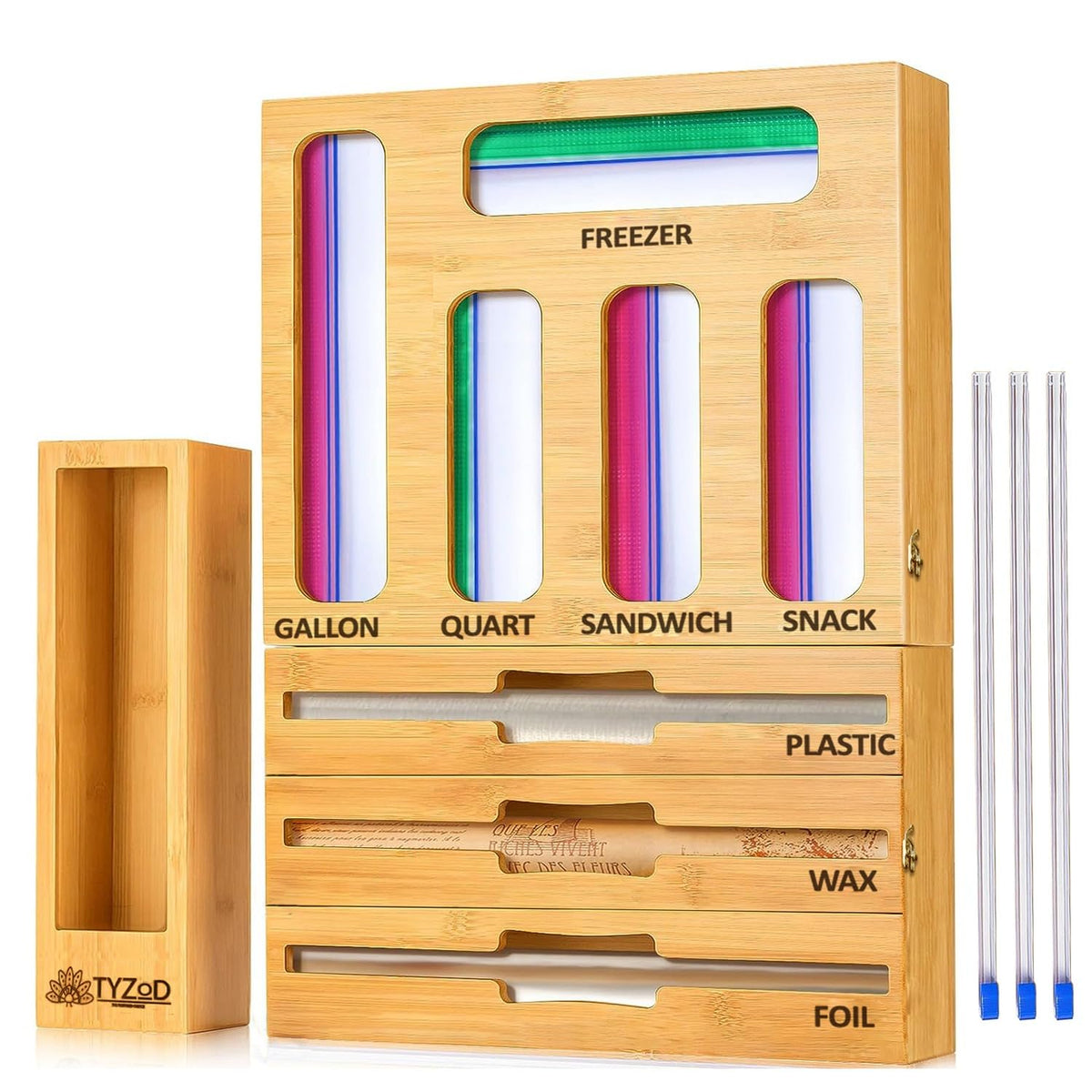 TYZOD dispensador-3-en-1 aluminio-plástico facilita cortes limpios