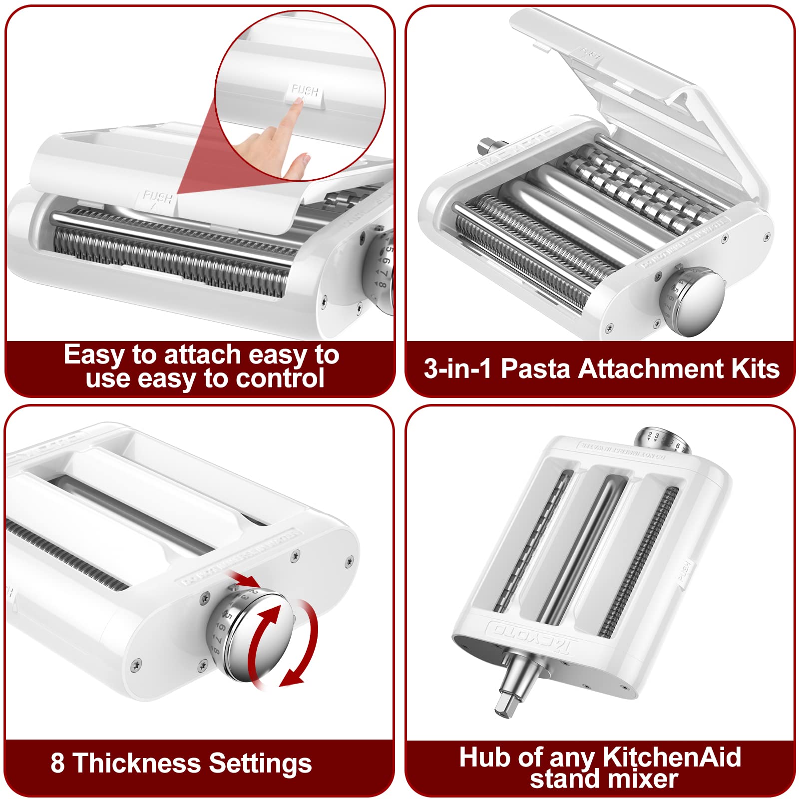 TZCYOTO Pasta Maker 3-en-1 ofrece opciones versátiles para cocinar