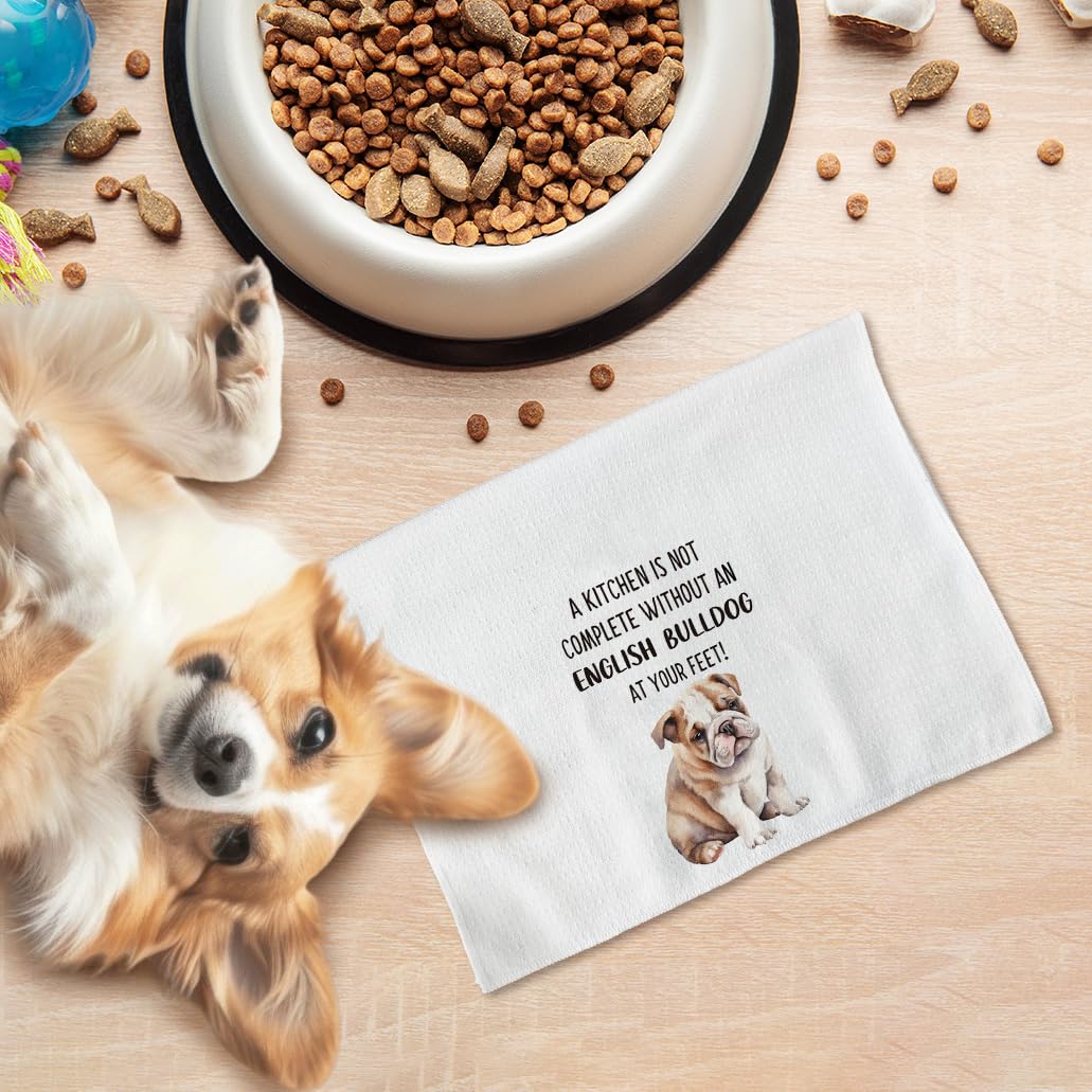 Regalo perfecto para amantes de perros, toallas decorativas Tzhim bulldog inglés