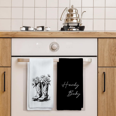 Toallas Tzhim cocina estampado rodeo floral, decorativas y útiles para superficies.