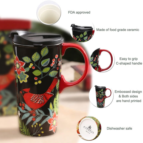 TZSSP taza cerámica resistente lavavajillas con tapa