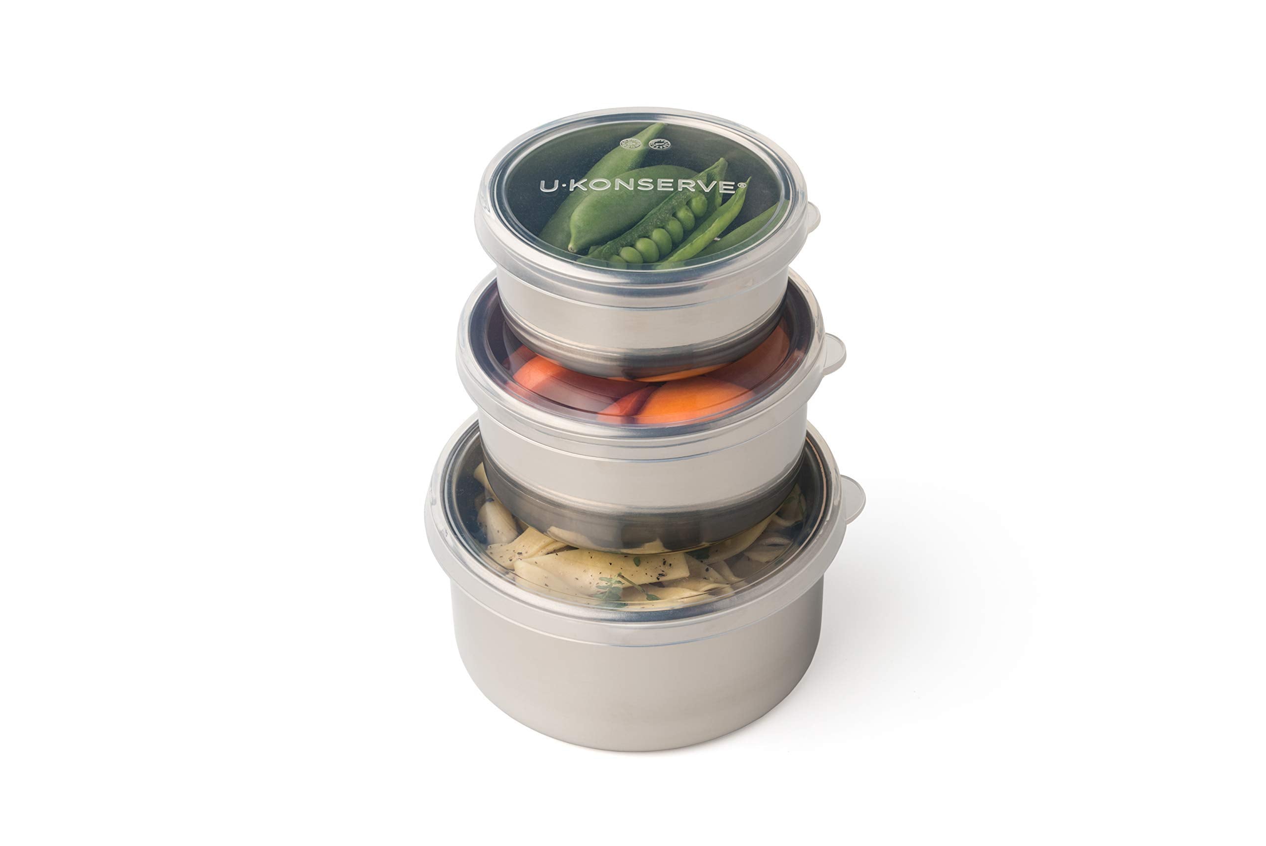 Recipientes de acero inoxidable U Konserve con tapas de silicona, a prueba de fugas