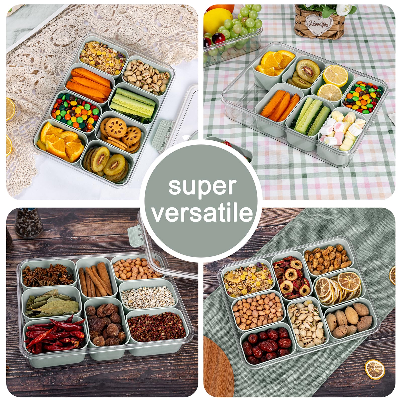 U-QE snackle uso versátil para frutas y bocadillos